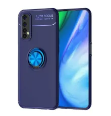 Realme 7 Kılıf Range Yüzüklü Silikon - Mavi