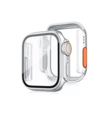 Apple Watch 44mm Watch 49mm Kasa Dönüştürücü ve Ekran Koruyucu - Gümüş