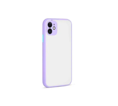 Apple iPhone 12 Kılıf Montreal Silikon Kapak - Mor