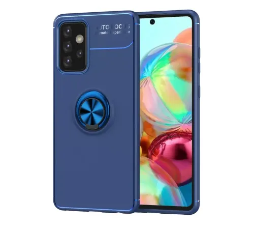 Samsung Galaxy A72 Kılıf Range Yüzüklü Silikon - Mavi