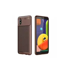 Samsung Galaxy A01 Core Kılıf Auto Focus Karbon Kapak - Kahverengi