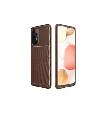 Samsung Galaxy A52 Kılıf Auto Focus Karbon Kapak - Kahverengi
