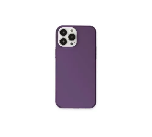 Apple iPhone 13 Pro Max Kılıf Pc Sert Şeffaf Kapak - Mor