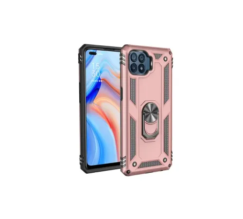 Reno 4 Lite Kılıf Sofya Yüzüklü Silikon Kapak - Rose
