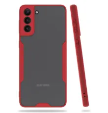 Samsung Galaxy S21 Plus Kılıf Platin Silikon - Kırmızı