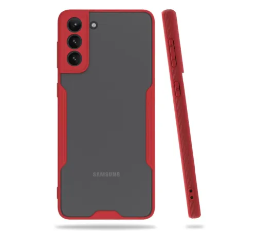 Samsung Galaxy S21 Plus Kılıf Platin Silikon - Kırmızı