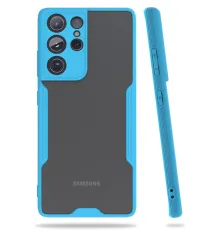 Samsung Galaxy S21 Ultra Kılıf Platin Silikon - Mavi