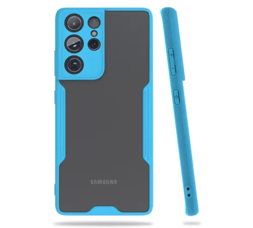 Samsung Galaxy S21 Ultra Kılıf Platin Silikon - Mavi