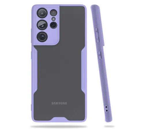Samsung Galaxy S21 Ultra Kılıf Platin Silikon - Lila