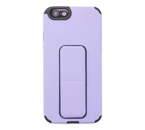 Apple iPhone 6 Kılıf Mega Standlı Silikon - Lila
