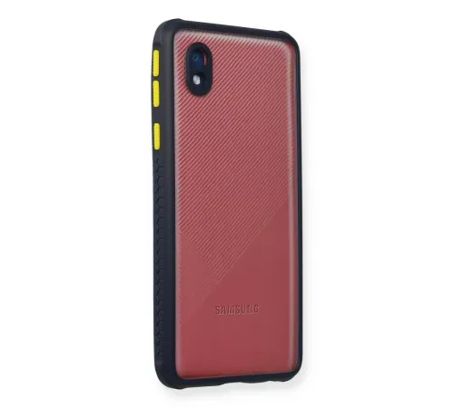 Samsung Galaxy A01 Core Kılıf Miami Şeffaf Silikon - Lacivert
