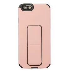 Apple iPhone 6 Kılıf Mega Standlı Silikon - Pudra