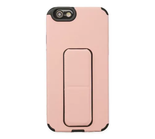 Apple iPhone 6 Kılıf Mega Standlı Silikon - Pudra