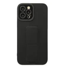 Apple iPhone 12 Pro Max Kılıf Mega Standlı Silikon - Siyah