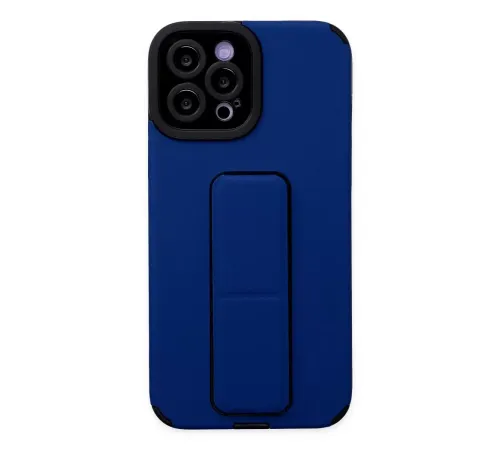 Apple iPhone 12 Pro Max Kılıf Mega Standlı Silikon - Mavi