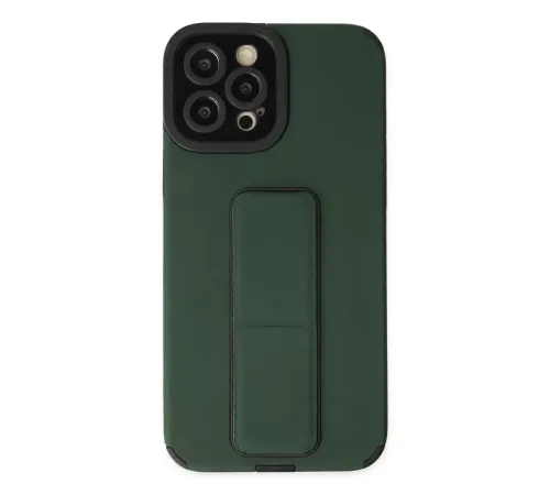 Apple iPhone 12 Pro Max Kılıf Mega Standlı Silikon - Yeşil