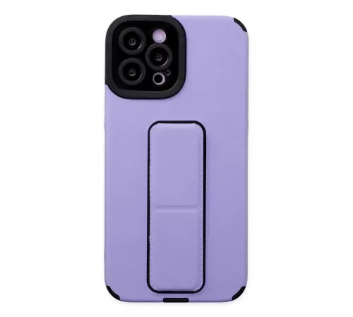 Apple iPhone 12 Pro Max Kılıf Mega Standlı Silikon - Lila