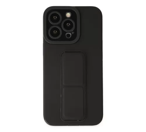 Apple iPhone 13 Pro Kılıf Mega Standlı Silikon - Siyah
