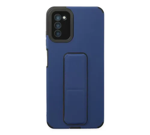 Samsung Galaxy A03S Kılıf Mega Standlı Silikon - Mavi