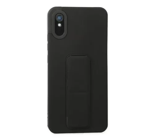 Redmi 9A Kılıf Mega Standlı Silikon - Siyah