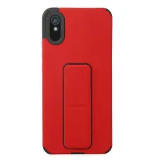 Redmi 9A Kılıf Mega Standlı Silikon - Kırmızı