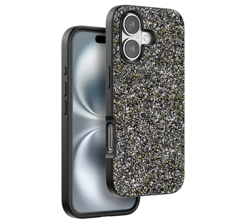 Apple iPhone 16 Plus Bright Simli Kapak - Gümüş