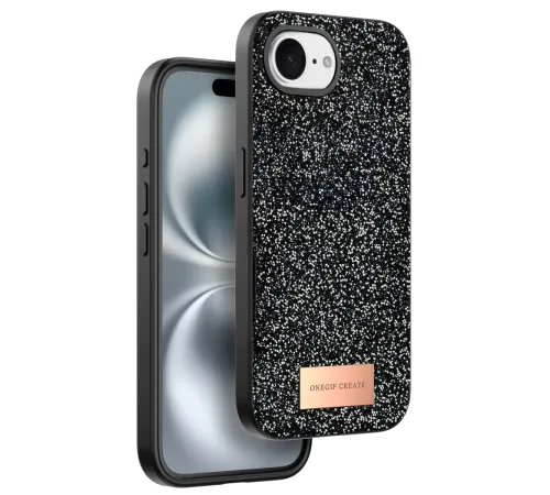 Apple iPhone 16E Bright Simli Kapak - Siyah