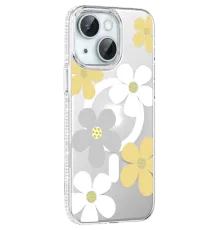 Apple iPhone 15 Floral Magsafe Kapak - Sarı