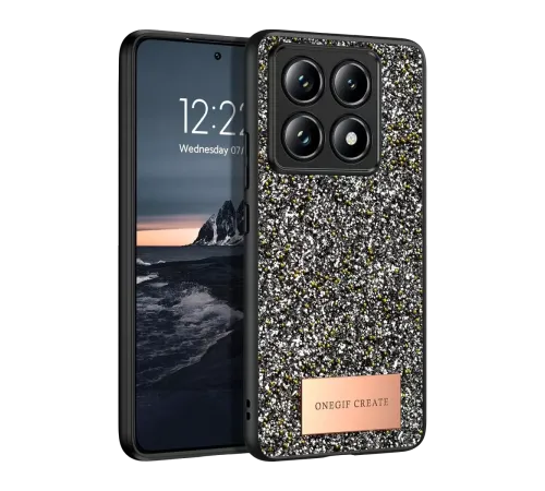 Mi 14T Pro Bright Simli Kapak - Gümüş