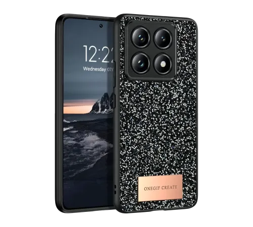 Mi 14T Pro Bright Simli Kapak - Siyah
