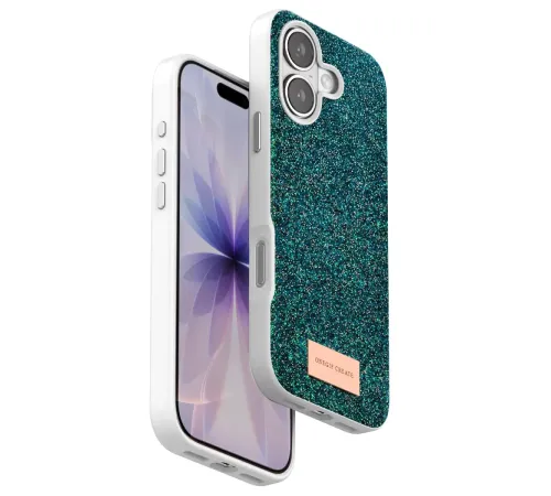 Apple iPhone 17 Bright Simli Kapak - Koyu Yeşil