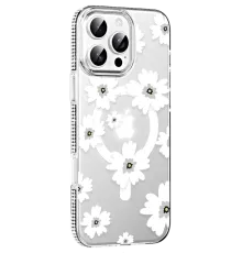 Apple iPhone 16 Pro Max Floral Magsafe Kapak - Beyaz