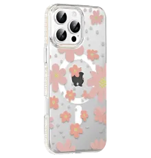 Apple iPhone 16 Pro Max Floral Magsafe Kapak - Pembe