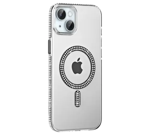 Apple iPhone 14 Move Taşlı Magsafe Kapak - Siyah