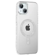 Apple iPhone 14 Move Taşlı Magsafe Kapak - Natural Grey