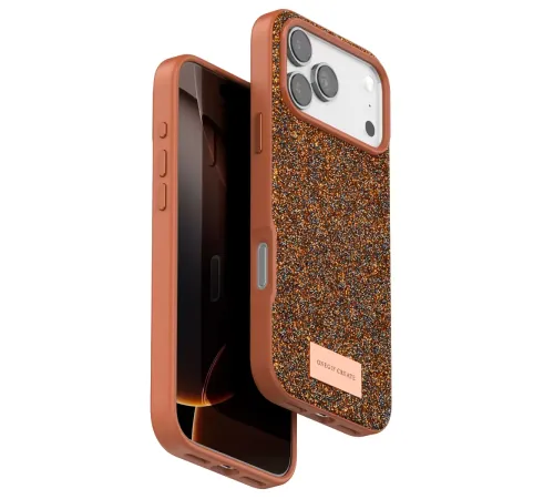 Apple iPhone 17 Pro Bright Simli Kapak - Turuncu