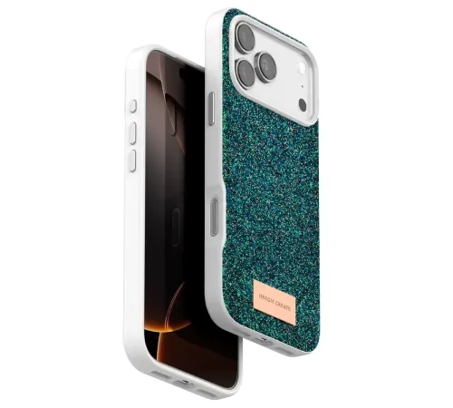 Apple iPhone 17 Pro Max Bright Simli Kapak - Koyu Yeşil