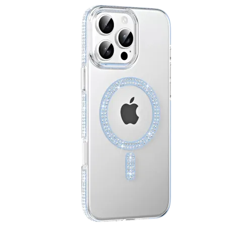 Apple iPhone 16 Pro Max Move Taşlı Magsafe Kapak - Mavi