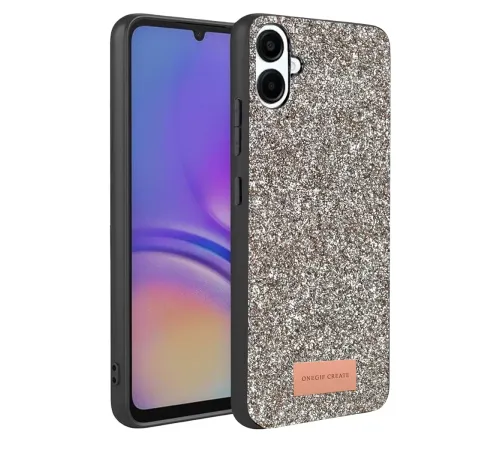 Samsung Galaxy A07 4G Bright Simli Kapak - Gümüş