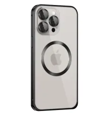 Apple iPhone 15 Pro Max Kılıf Metal Bumper Magneticsafe Kapak - Siyah