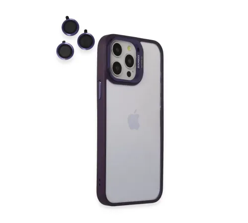 Apple iPhone 14 Pro Kılıf Roblox Lens Standlı Kapak - Mor