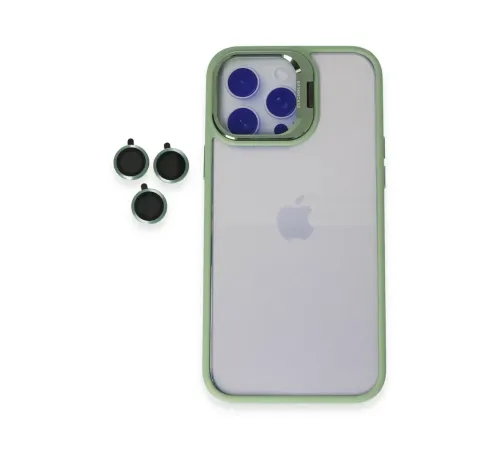 Apple iPhone 14 Pro Max Kılıf Roblox Lens Standlı Kapak - Yeşil