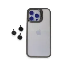 Apple iPhone 15 Pro Max Kılıf Roblox Lens Standlı Kapak - Titan Gri