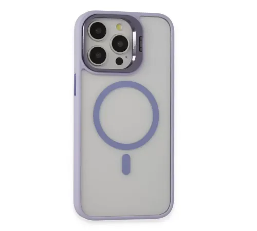 Apple iPhone 15 Pro Max Kılıf Roblox Lens Magsafe Standlı Kapak - Lila