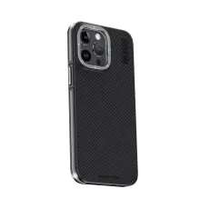 Apple iPhone 15 Pro Kılıf Aramid 600D Kevlar Karbon Fiber Magsafe Kapak - Gri