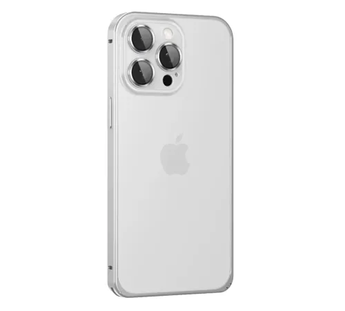 Apple iPhone 15 Pro Max Metal Bumper Mat Kapak - Gümüş