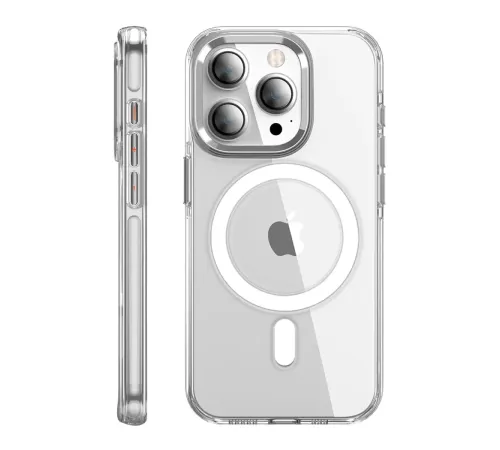 Apple iPhone 15 Pro Max Kılıf Crystal Magsafe Kapak - Şeffaf