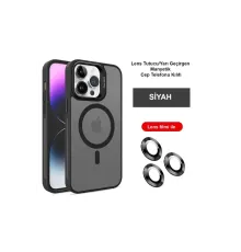 Apple iPhone 14 Pro Kılıf Flet Lens Magsafe Kapak - Siyah