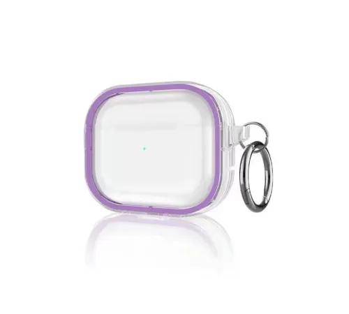 Apple Airpods Pro 2 (2.nesil) Shiny Şeffaf Kılıf - Mor