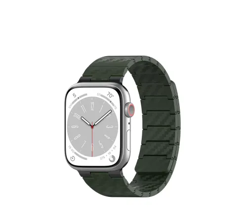 Apple Watch 45mm Carbon Steel Kordon - Koyu Yeşil